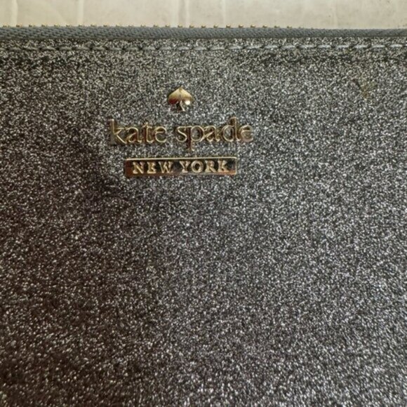 Kate Spade Lola Glitter Zippy Leather Large Zip Around Continental Wallet Clutch - Picture 14 of 16